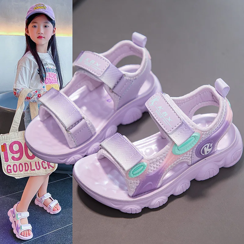 2024 Sommer Kinder lässige Sandalen Baby Kinder offene Zehen Anti-Rutsch-weiche Mode neue Strands chuhe Mädchen Jungen Sports andalen 26-37