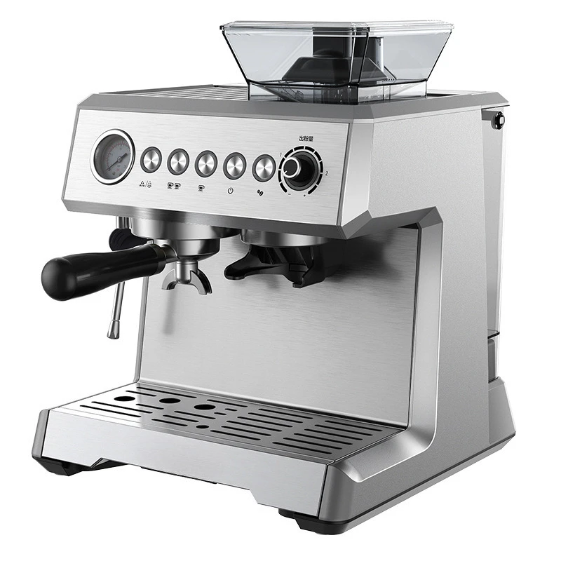 

Coffee machine Italian full semi-automatic household milk foam machine grinding integrated machine hand grinding small commerci