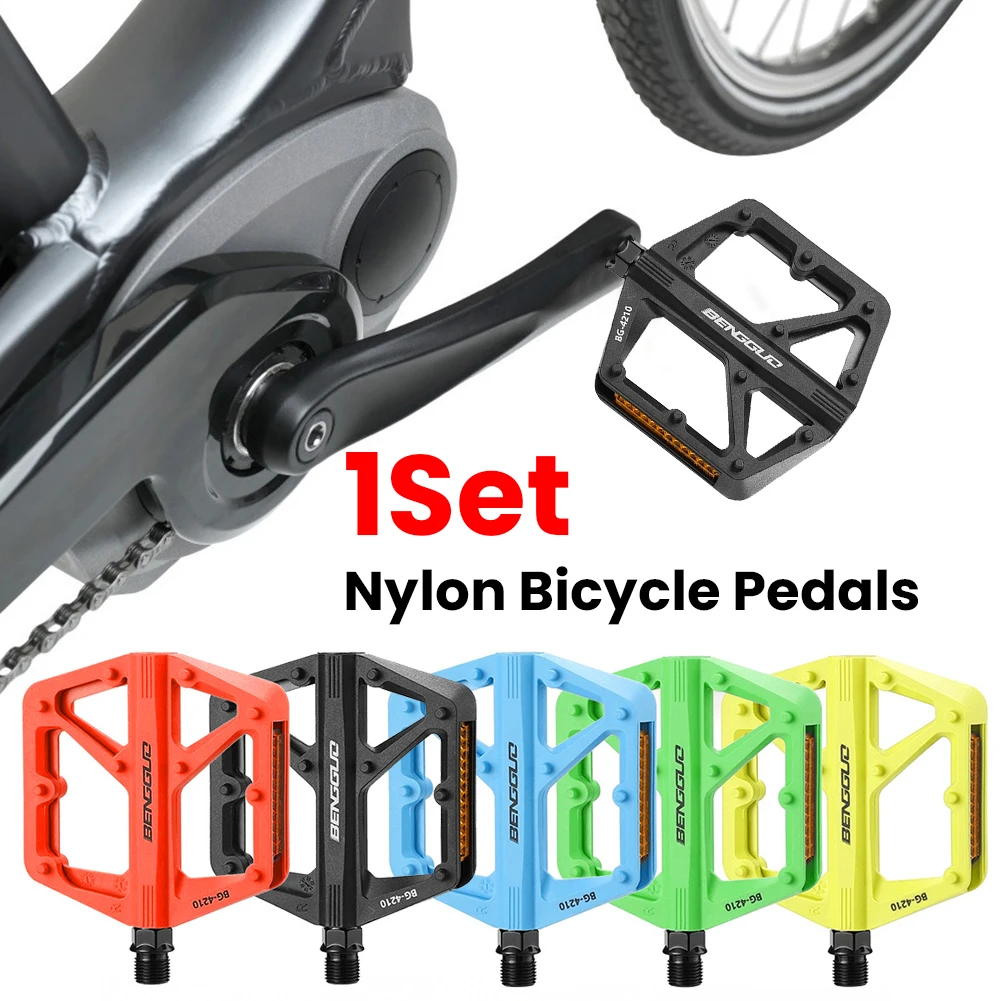 

Велосипедные педали с двойным подшипником DU, нейлоновые, со светоотражателем, ультралегкие, водонепроницаемые, безопасные, аксессуары для велосипедов
