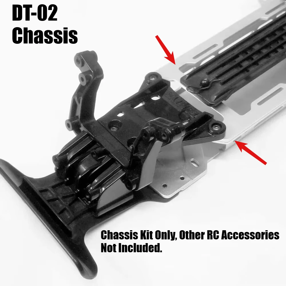 Custom Aluminum Chassis Frame Assembly Kit RC Upgrade Spare Parts For Tamiya DT‑02 Super Fighter Buggy Desert Gator Accessories