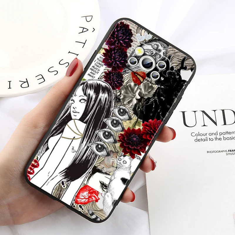 Horror Comics Tomie Kawakami For Xiaomi Poco X6 X5 X4 X3 F4 F3 NFC M6 M5 M4 GT S Pro 4G 5G C65 Black Soft Phone Case