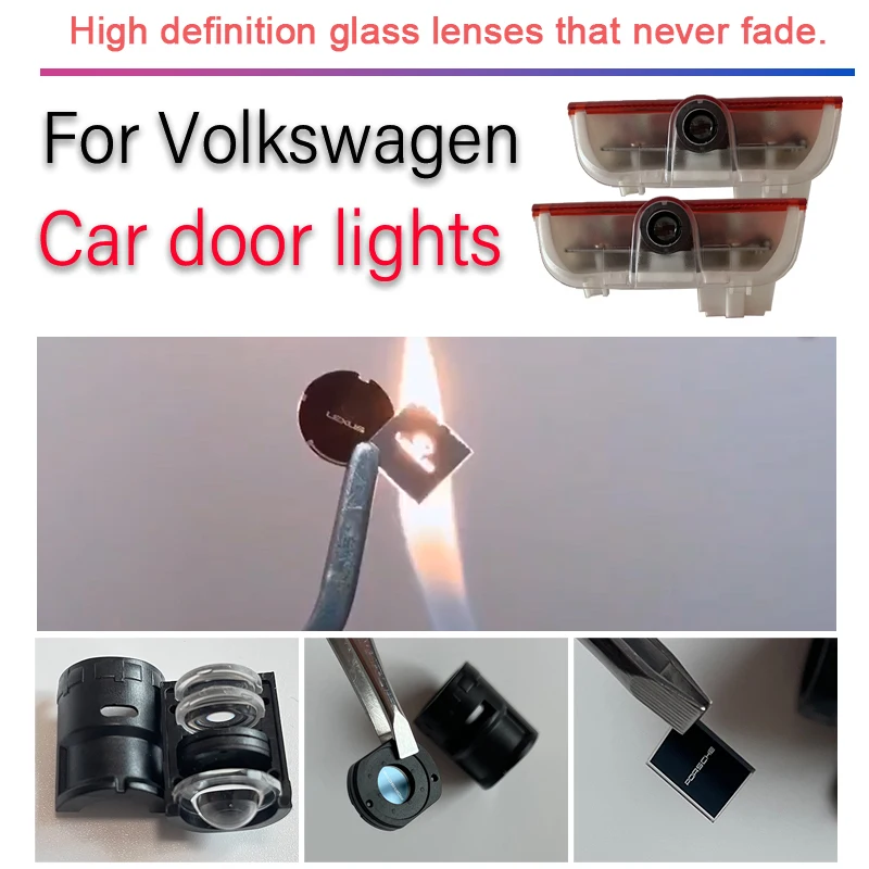 

Светодиодная лампа-проектор с HD-стеклянной линзой для дверей автомобиля, не выцветающая, для VW Passat Golf Touareg Magotan Teramont CC Lamando Sagitar Arteon