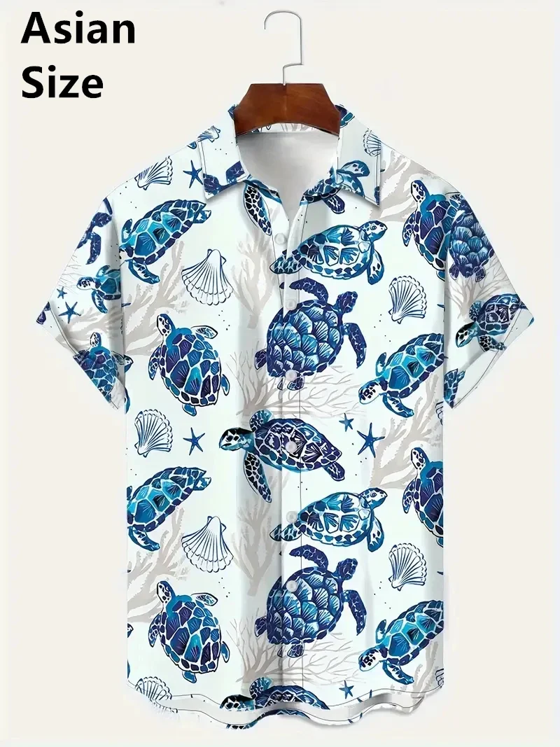 

2025 Hawaii Man Dress Shirts 3d Printed Loose Plus Size 5XL Shirts Blouses High Quality Men's Clothing Beach Party Sweatshirts