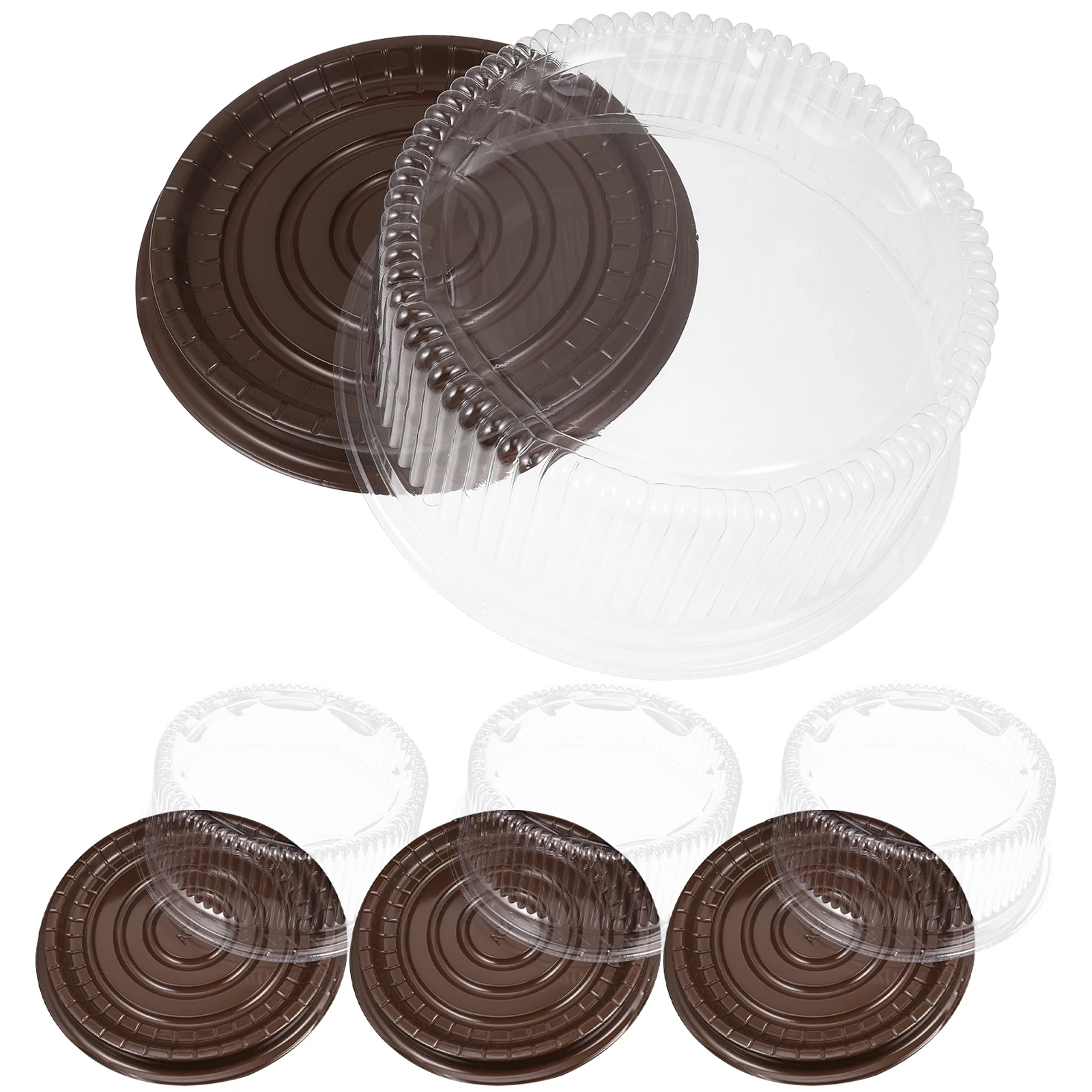 

20pcs Cake Boxes Plastic 8Inch Round Transparent For Puff Moon Cakes Dustproof With Lock Design Suitable For Cakes Sushi