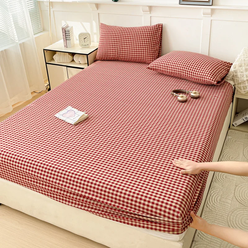 Pure Cotton Fitted Sheet Adults Kids Room Bedsheets Single/Twin/Queen/King Size Bed Cover простынь Soft Mattress Protector