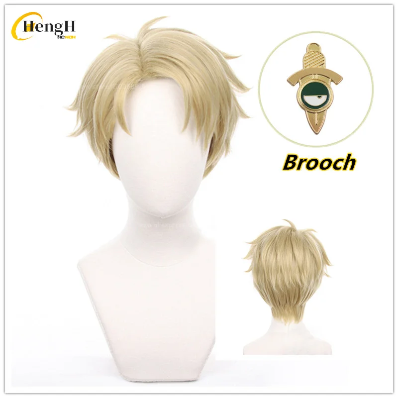 In Stock Anime Synthetic Loid Forger Cosplay Wig Unisex Short 30cm Linen Wig Heat Resistant Hair Halloween Party Wigs + Wig Cap