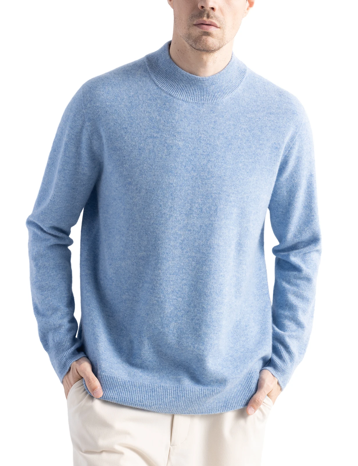 Cashmere Sweater Male 100% Merino Wool Knitted Sweater for Men Clothing Full Winter Sweaters Knitwear Mock Neck Pullover Jumpers