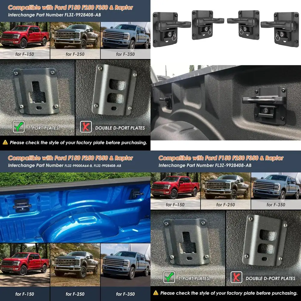 

4 шт., анкеры для крепления кровати грузовика, бутсы и пластины Boxlink, совместимые с Ford F150 F250 F350 и Raptor 2015-2024 2025
