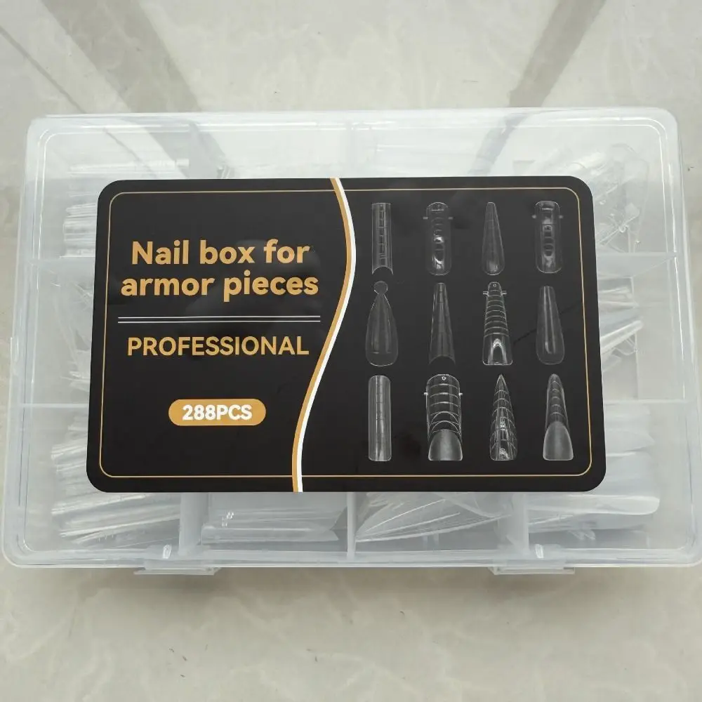 Mixed 12 Types Nail Tips Sets Pointed/Trapezoidal Nails Clear Forms Gel Extension Molds Ultra-Thin with Scale French Nail Molds