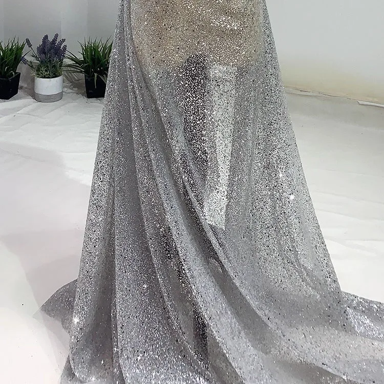 

1-местная сетка с горячим тиснением и блестками, tela y encaje, градиентная вспышка, иллюзия, сценический фон, платье, свадебная дизайнерская ткань