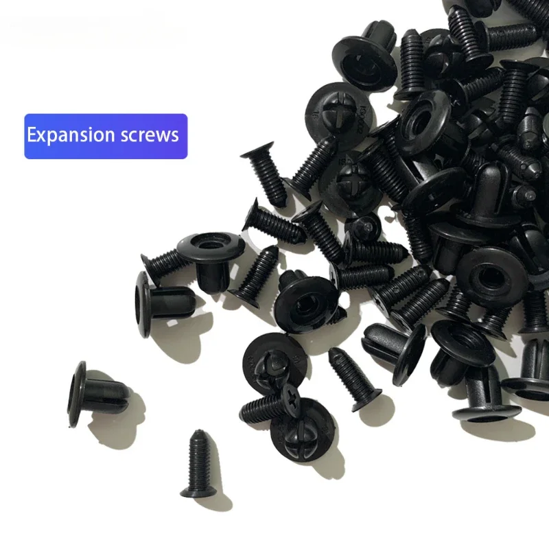 50/100pcs 8mm Plastic Rivets Fasteners Screw Car Bumper Fender Black Rivet Car Fastener Clips