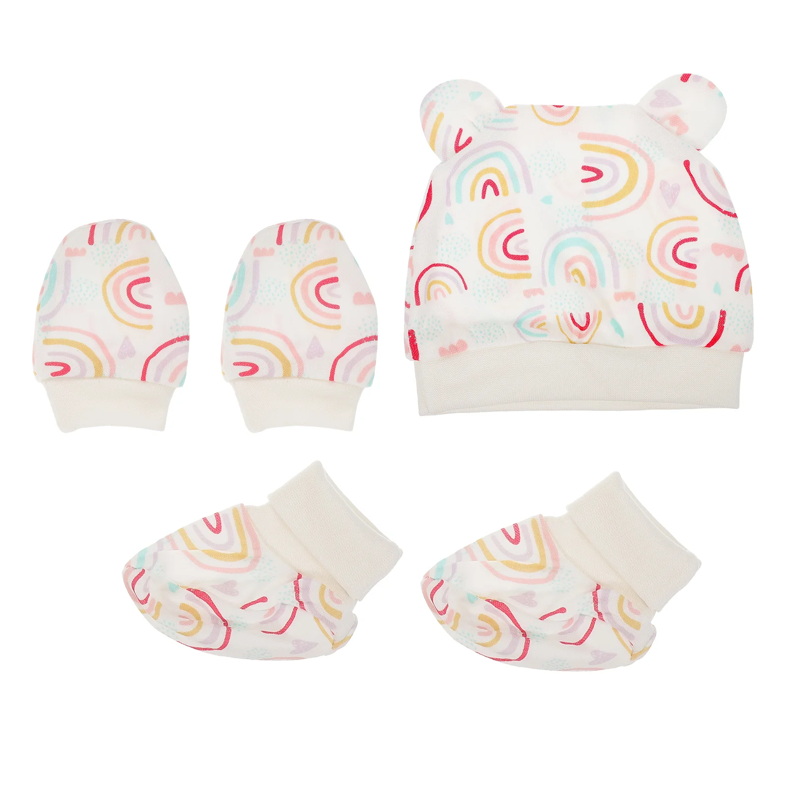 Baby Hat Set Cotton Gloves Caps Sock Foot Covers Anti-scratch Newborn Anti-scratching