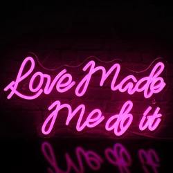 Ineonlife Love Made Me Do It Neonschild, LED-Licht, Bar, Club, Hotel, Café, Schlafzimmer, Ästhetik, Hochzeit, Geburtstag, Party, Wanddekoration, Geschenk