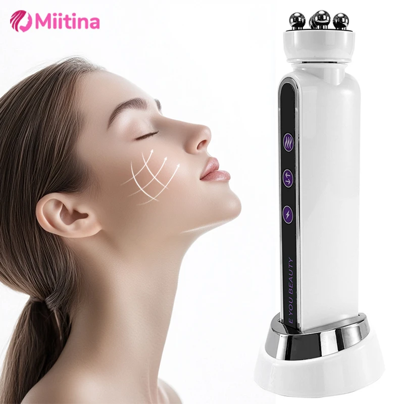 3 in 1 Facial 360° Roller Massager Heating EMS for Tightening Rejuvenation Wrinkle Removal Face Massager Home Use Beauty Devices