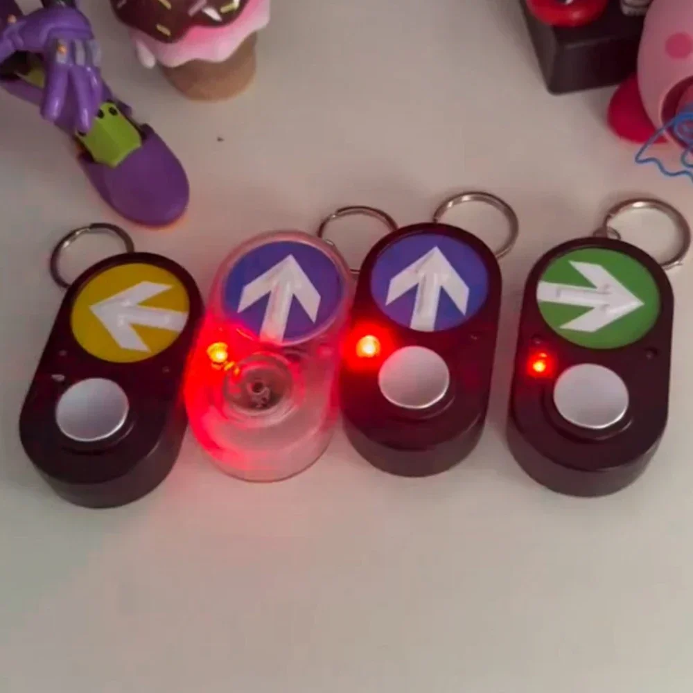 Australian Traffic Light Button Keychain Sound Interactive Push Button Key Ring Funny Commemorative Souvenir Gift