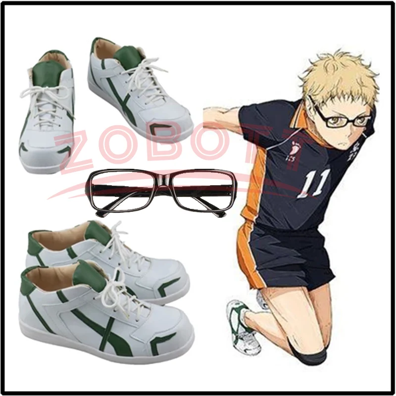 

Anime Haikyuu Cosplay Karasuno High School Volleyball Team Kei Tsukishima Sports Shoes Boots halloween cosplay shoes glasses