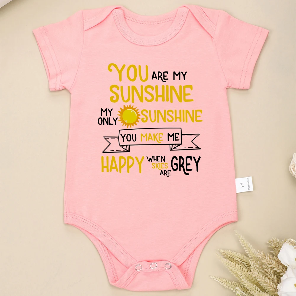 You Are My Sunshine Baby Girl Boy Clothes Onesies Aesthetic Cute Newborn Boy Bodysuits 100% Cotton High Quality Hot Sale Romper