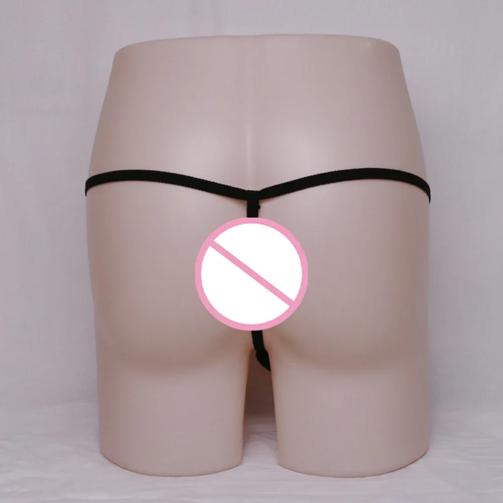 1 Buah Pakaian Dalam Seksi Renda Pria T-back Tembus Pandang Celana T-Celana Kantong Selubung Terbuka Tali Tipis Jaring G-string Thong