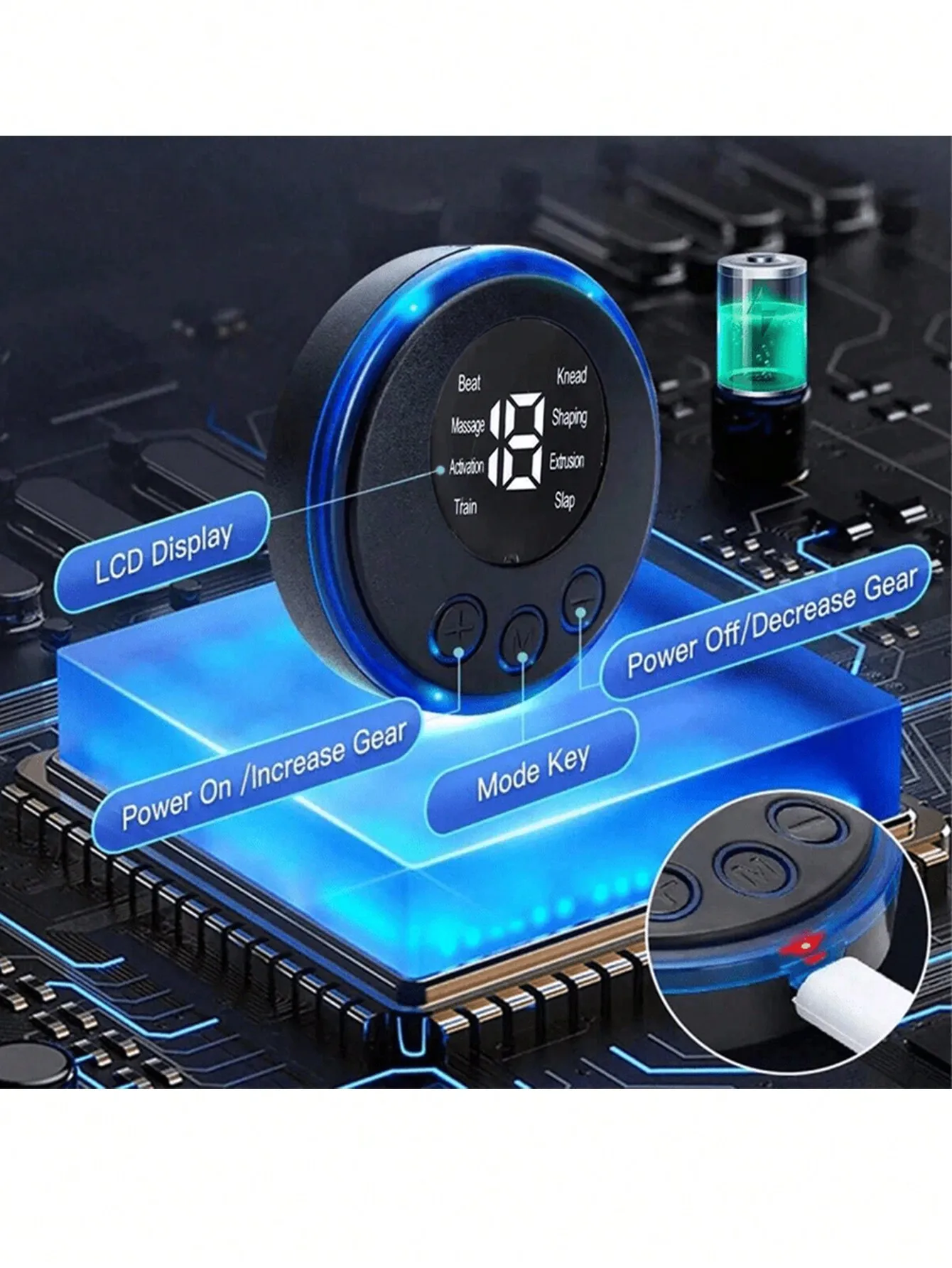 2026 LCD Display EMS Neck Massage Electric Massager Cervical Neck Back Patch 8 Mode Pulse Muscle Stimulator Rechargeable view 6