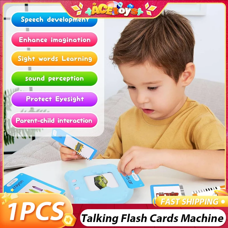 Talking Flash Cards Machine For Kids Early Educational Toys Electronic Audio Book Studying English Words Toys Kids Gifts
