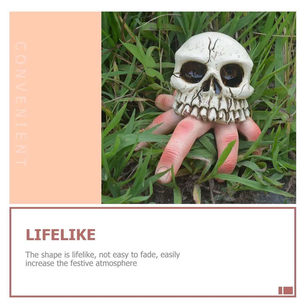

Halloween Skull Decor Desktop Hand Lifelike Creepy Style Premium Material Multifunction Party Accessory Haunted House Decoration
