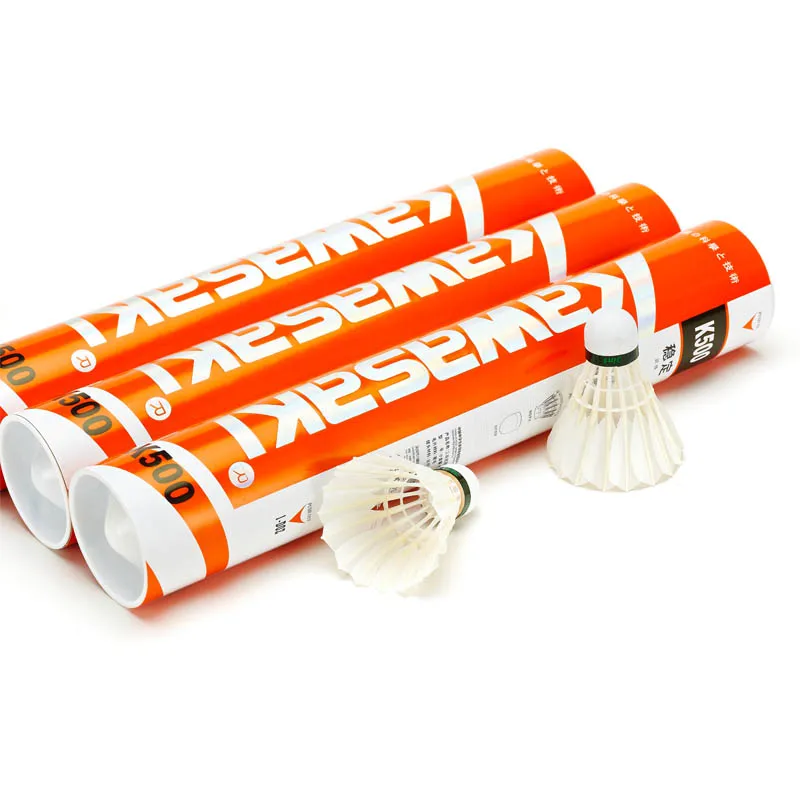 96 unids/lote Kawasaki King Kong 500 bádminton pluma de ganso volante velocidad 77 pelota de bádminton duradera para ejercicio de entrenamiento