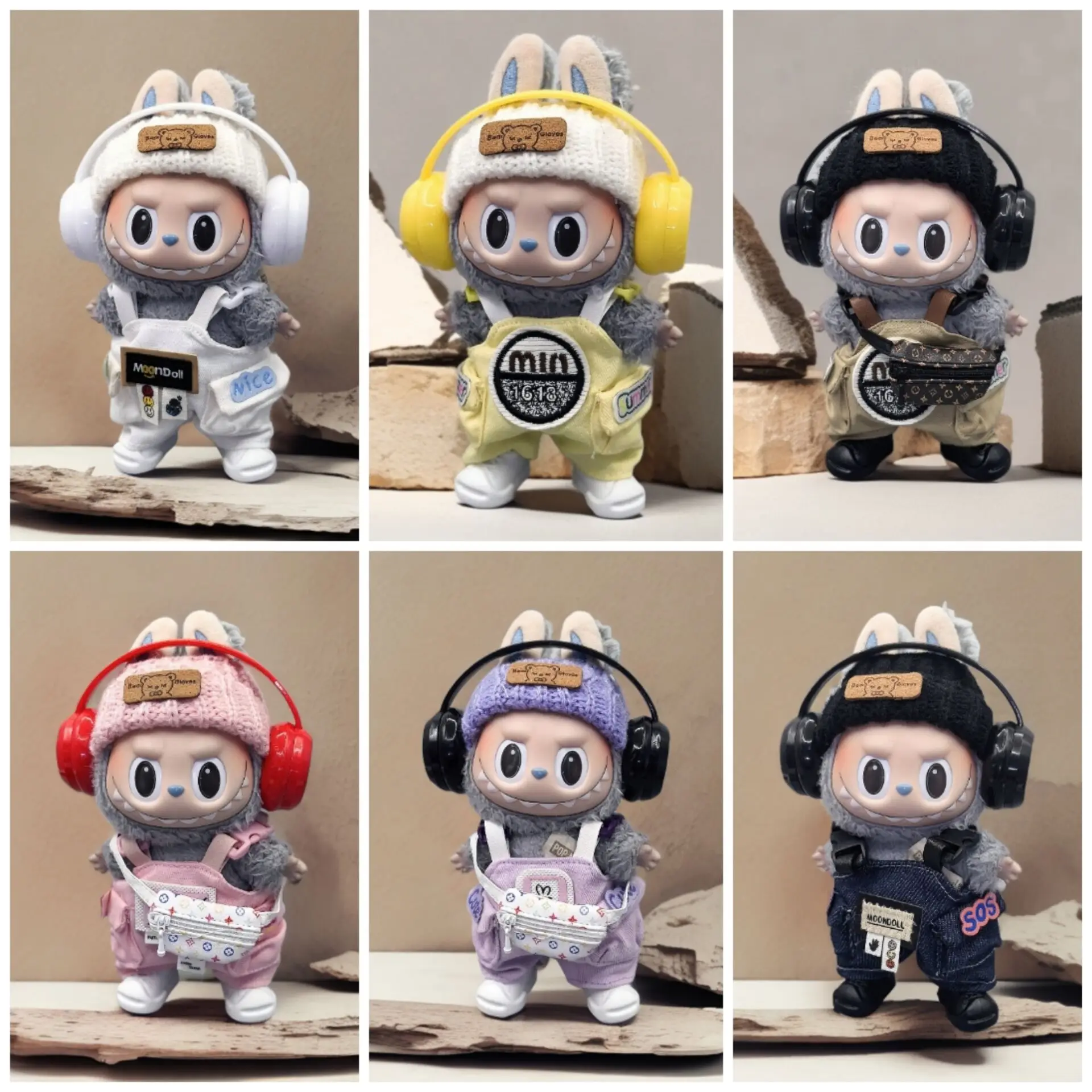 

Clothes only] LABUBU clothes first, second and third generation fashion cute clothes doll accessories bib cap ob11 clothes 15CM