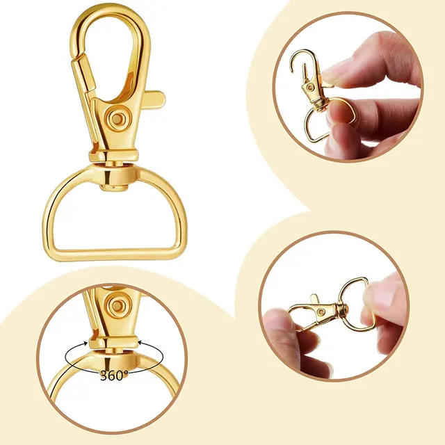 5/10/20PCS Swivel Clasps Lanyard Snap Hooks Key Chain Clip Hook Metal Lobster Claw Clasp for Keychain Sewing Jewelry DIY Crafts 5