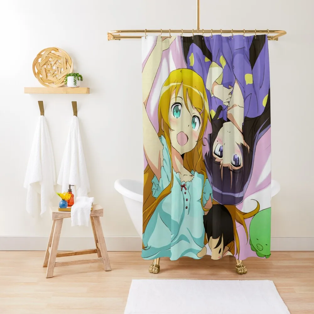 

Oreimo - Kirino & Kuroneko Shower Curtain Washable Waterproof Fabric Shower Funny Shower Bathroom Curtain