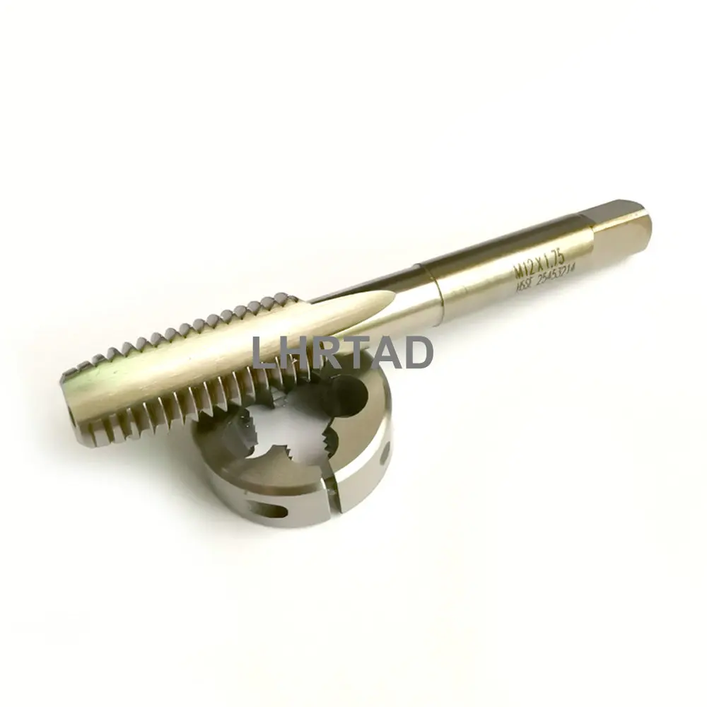 2PCS HSSE Metric Fine Thread tap die set M12 M12X1.75 M12x1.5 M12x1 HSS-E Straight Flute Screw tap and Die M12X1 75