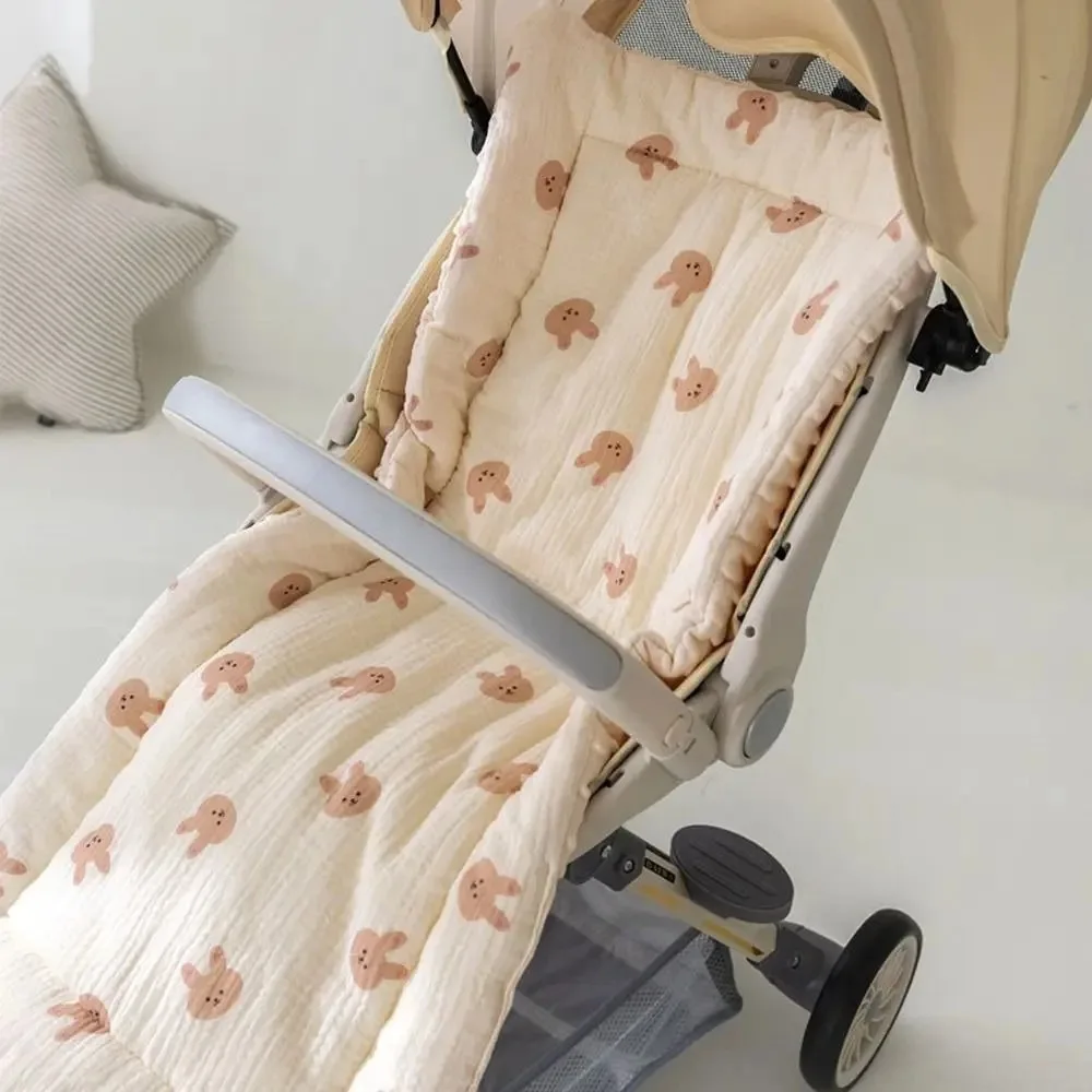 Universal Cartoon Baby Stroller Cushion Rainbow Rabbit Trolley Mattress Square Soft Baby Seat Cushion Toddler