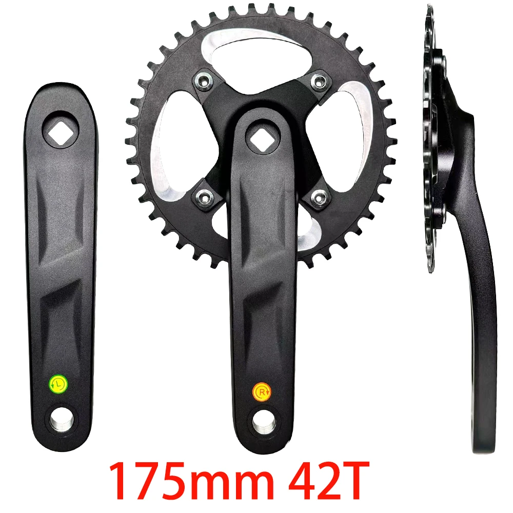104 BCD MTB Kind Kinder Mountainbike Kurbelgarnitur Single Speed Kurbelgarnitur 127 140 152 160 165 175 mm Vierkantkegel 40/42T Kettenblatt – Detail 6