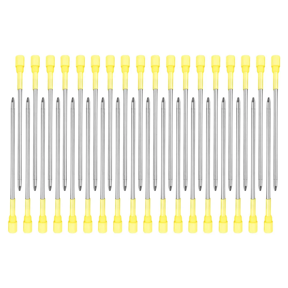 

50Pcs Metal Ballpoint Refills Medium Tip Black Ink Replacement for Twist Pens Crystal Pineapple Butterfly Crown Top Pens Smooth