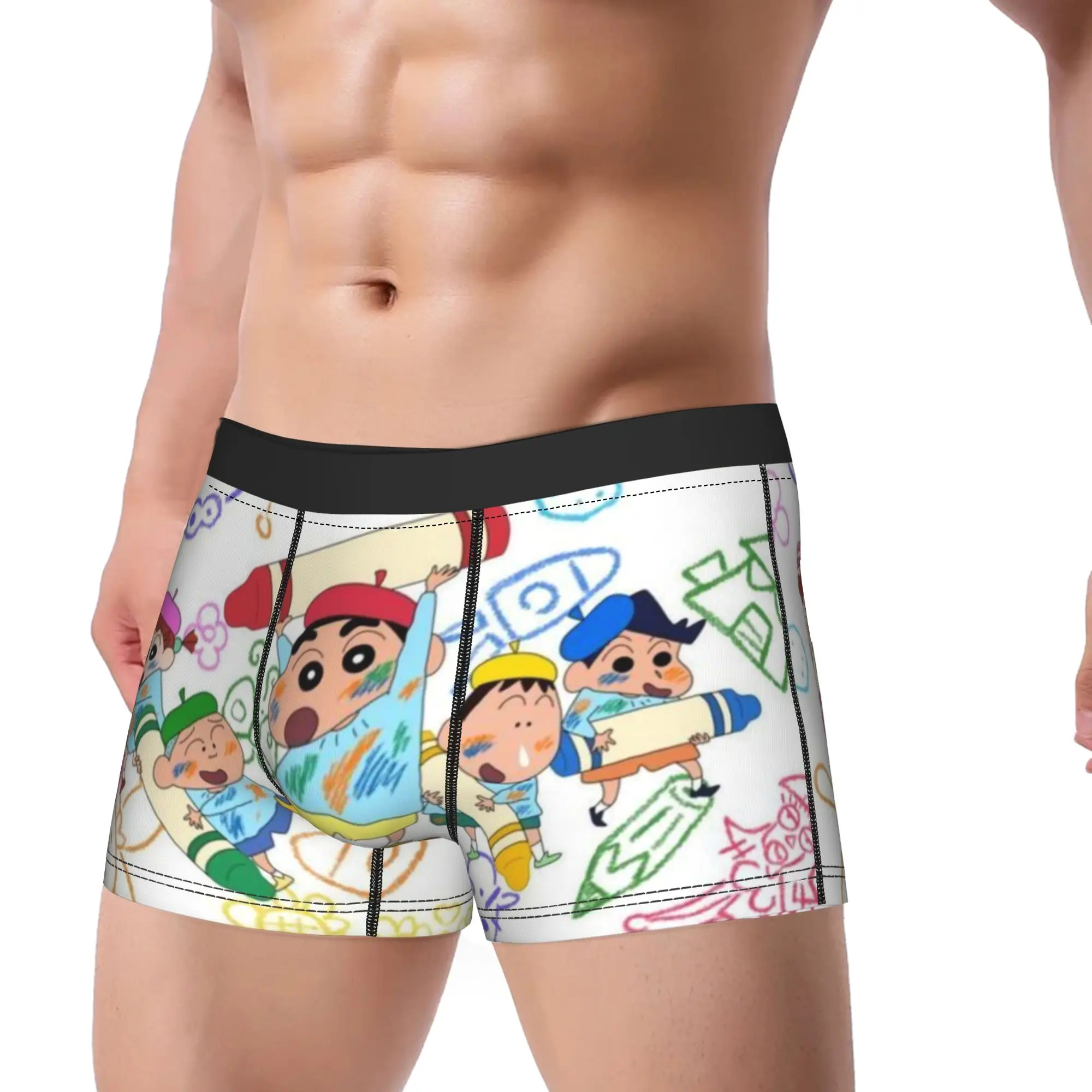 Drawing and graffiti Crayon Shin-chan Underpants Homme Panties Male Underwear Print Shorts Boxer Briefs