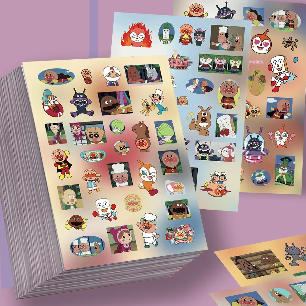 Cartoon Anpanman Kiss Cut Die Cut Stickers Sheet Baikinman Waterproof Vinyl Decals for Journal Stationery Gift