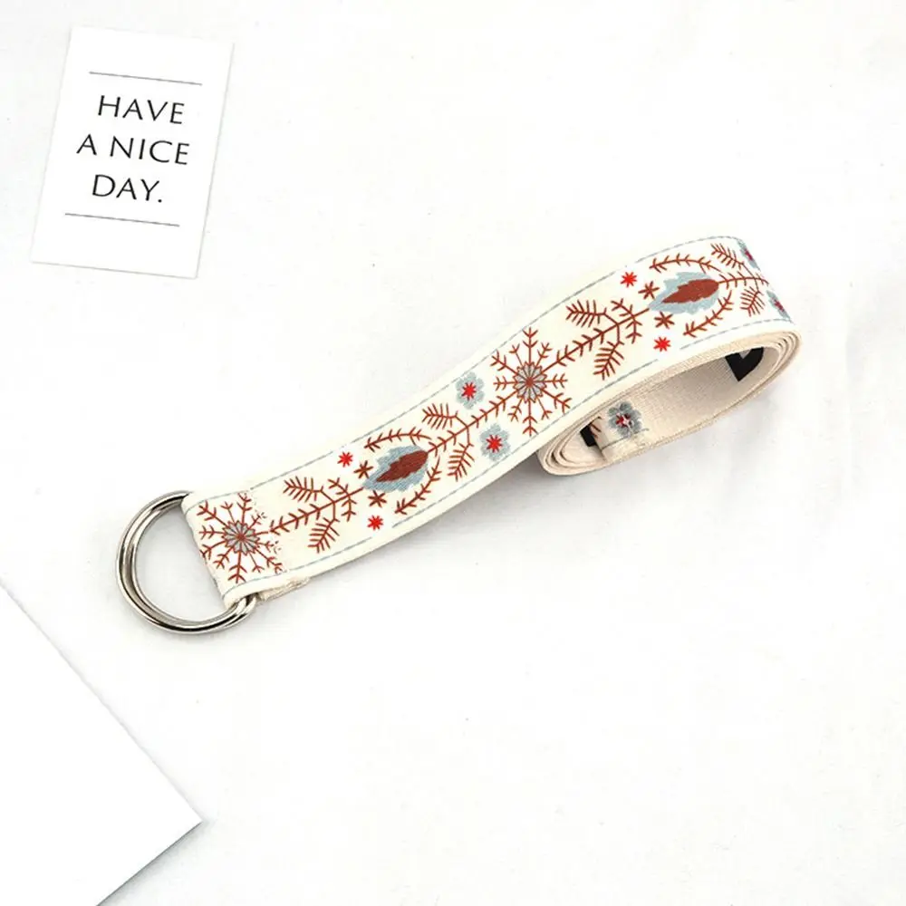 Fashion Versatile Ethnic Style Trend Weave Waist Band Nylon Braided Belt Canvas Strap Double Ring Buckle Waistband