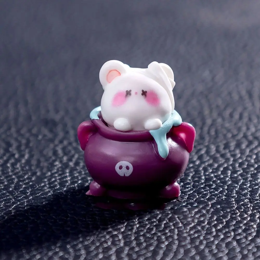 Halloween Accessories Cartoon Pumpkin Bear Doll Resin Halloween Supplies Miniature Bear Figurine Multicolor Micro Landscape