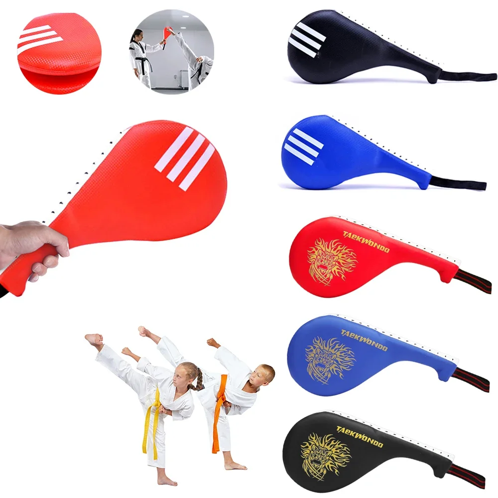 Taekwondo Foot Target PU Karate Kick Pad with Grip Boxing Training Hand Target Elastic Portable Multifunctional Sports Equipment