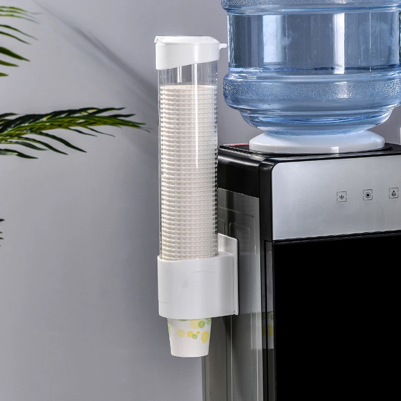 Cup Dispenser Disposable Water Cup Holder Large Capacity Wall Mounted Drinking Fountain Cup Storage Home Store Coffee Supplies