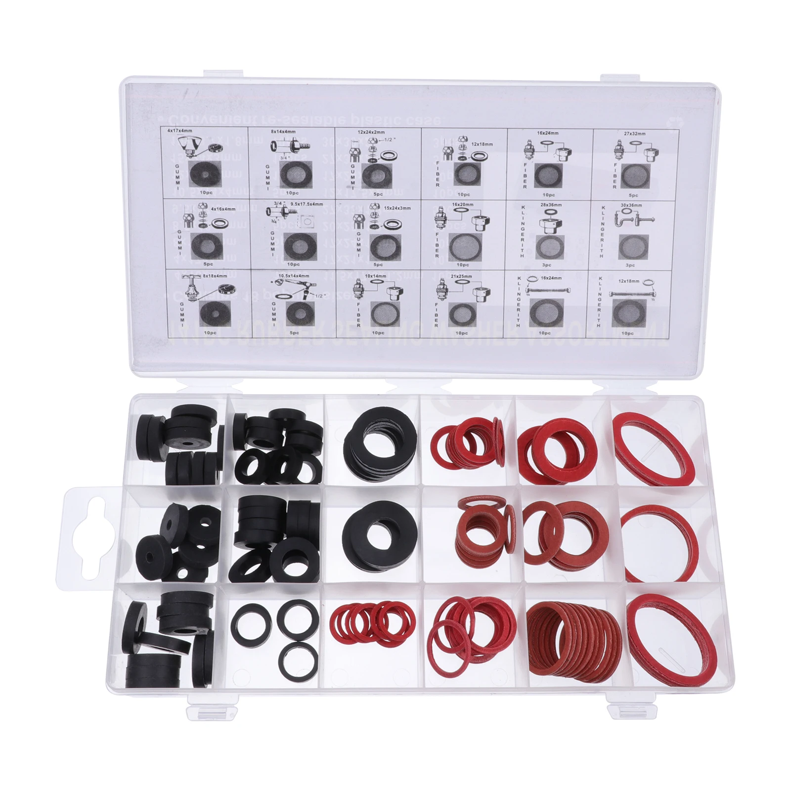

141pcs Gasket Set Rubber Assortment Kit Sealing Washer Ring Faucet Repair Accessories Variety Thickness Size Protective Lines