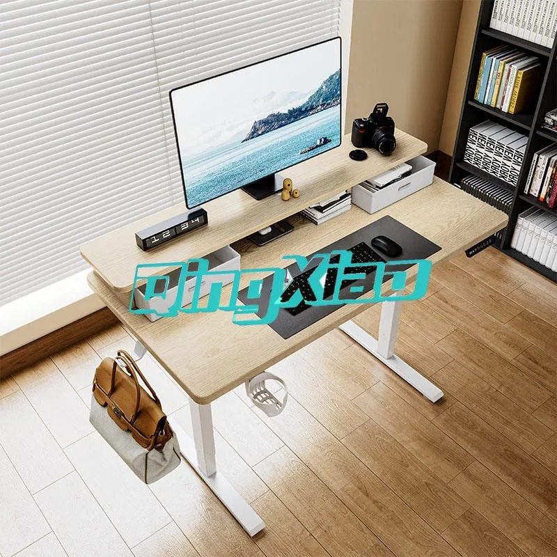 Foldable Mobile Height Adjustable Desk Pneumatic Electric Lift Computer Workstation With Wheels For Small Apartment Home Office