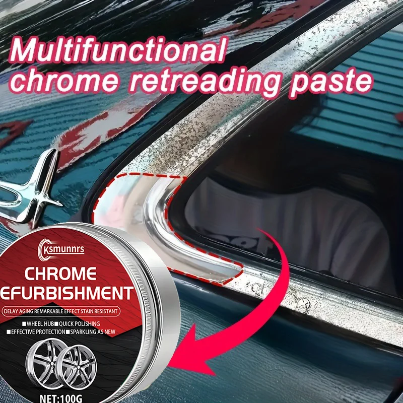 100g Chrome Plating Renovation Paste Vehicle Electroplating Decoration Renewal Aluminum Wheels, Bumpers Polishing and Electropla