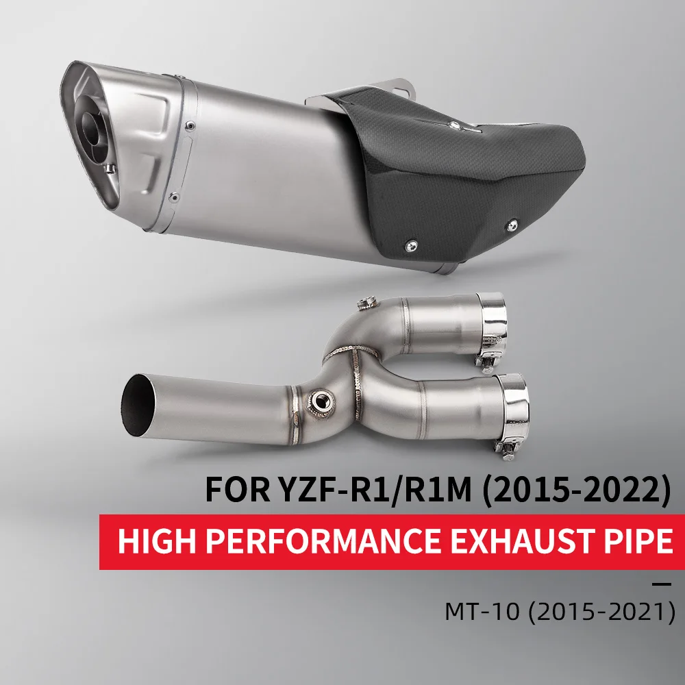 

Надевается для YZF R1 MT10 MT 10 2015-2022 лет Escape Moto Slip-On мотоциклетная выхлопная труба для гонок на велосипеде, среднее звено трубы