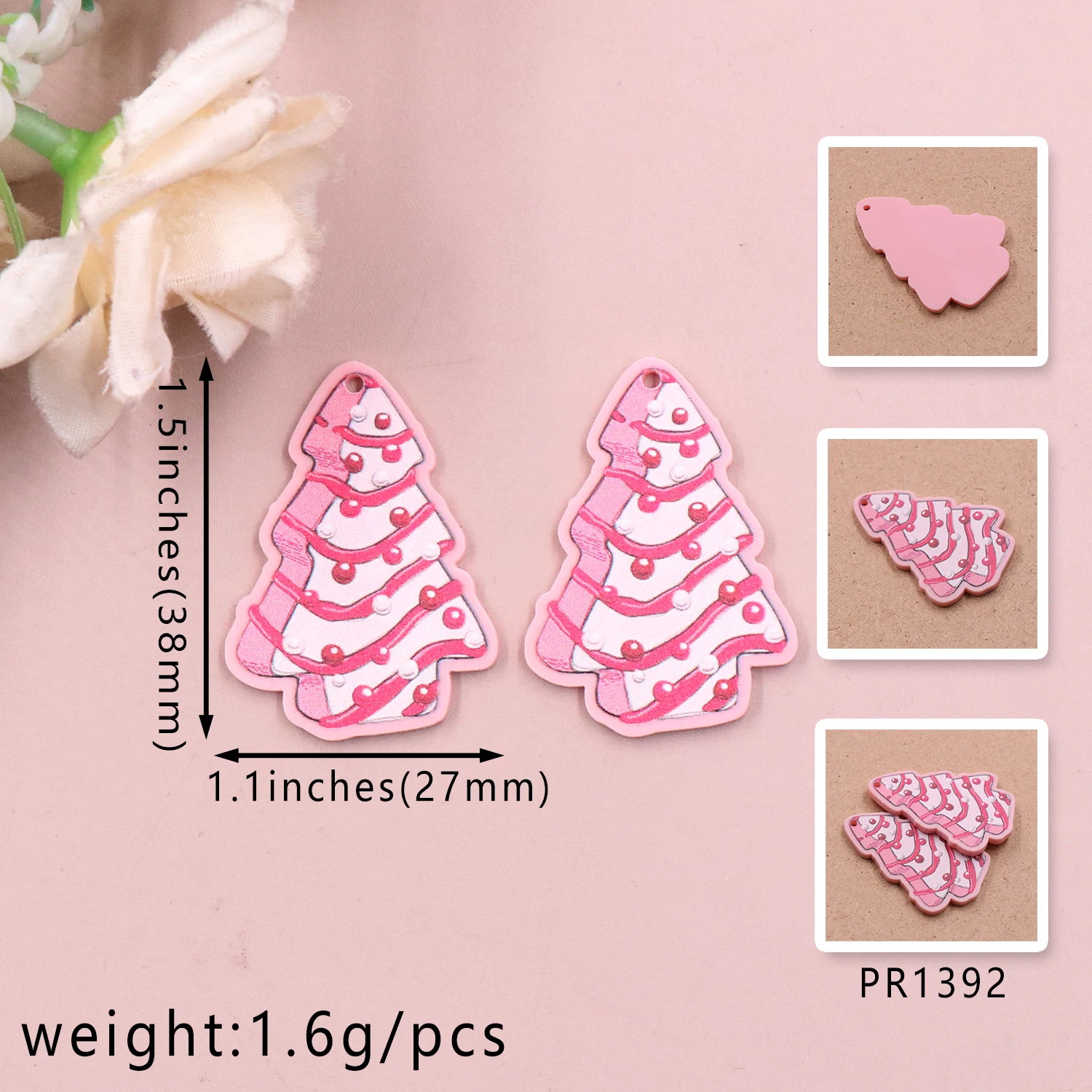 Set of 10 New product CN christmas tree For earring acrylic women\'s jewelry accessories