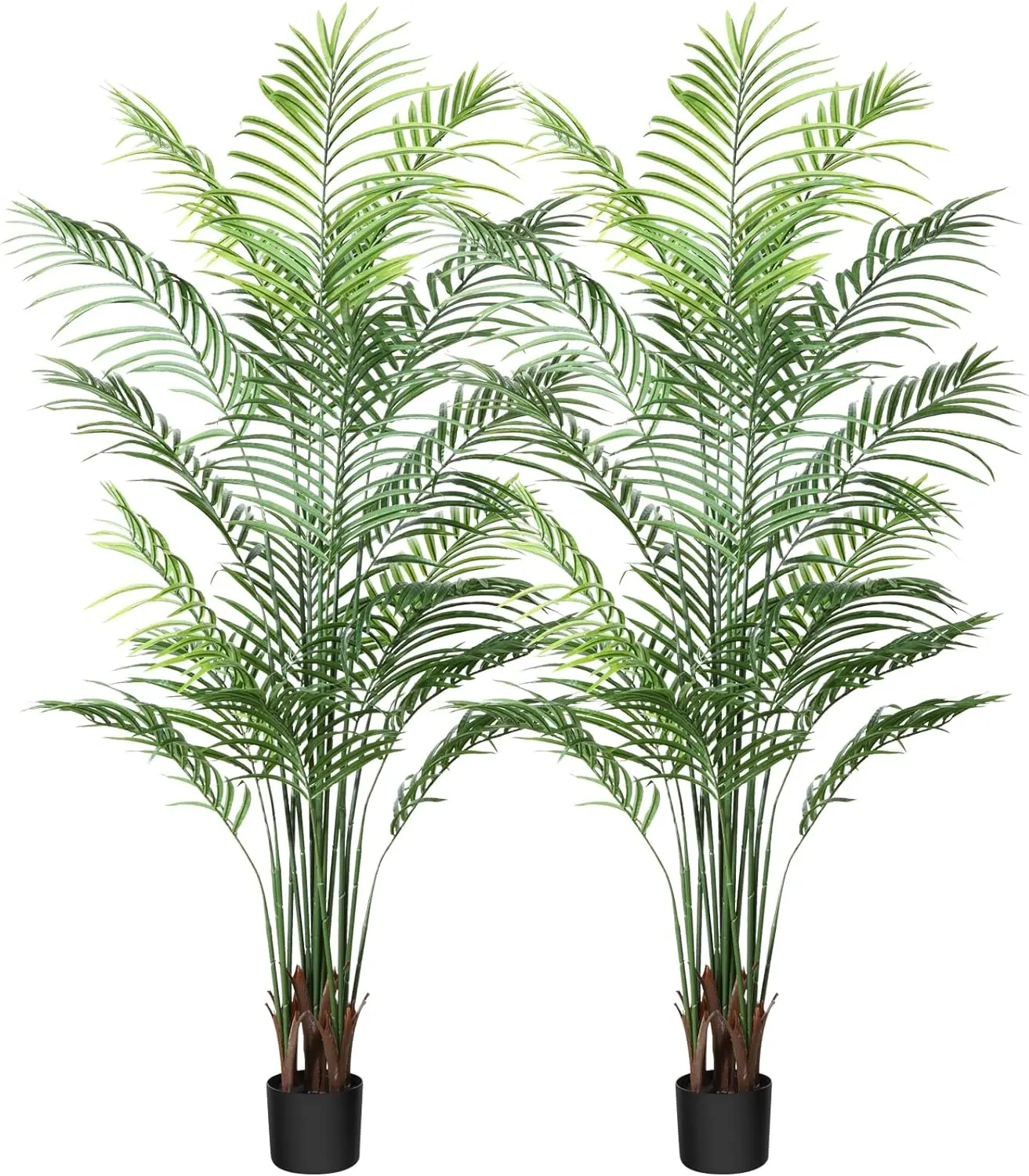 Crosofmi Artificial Areca Palm Plant 6 Ft Fake Palm Tree With 13 Leaves Faux Yellow Palm In Pot For Indoor Outdoor House Home