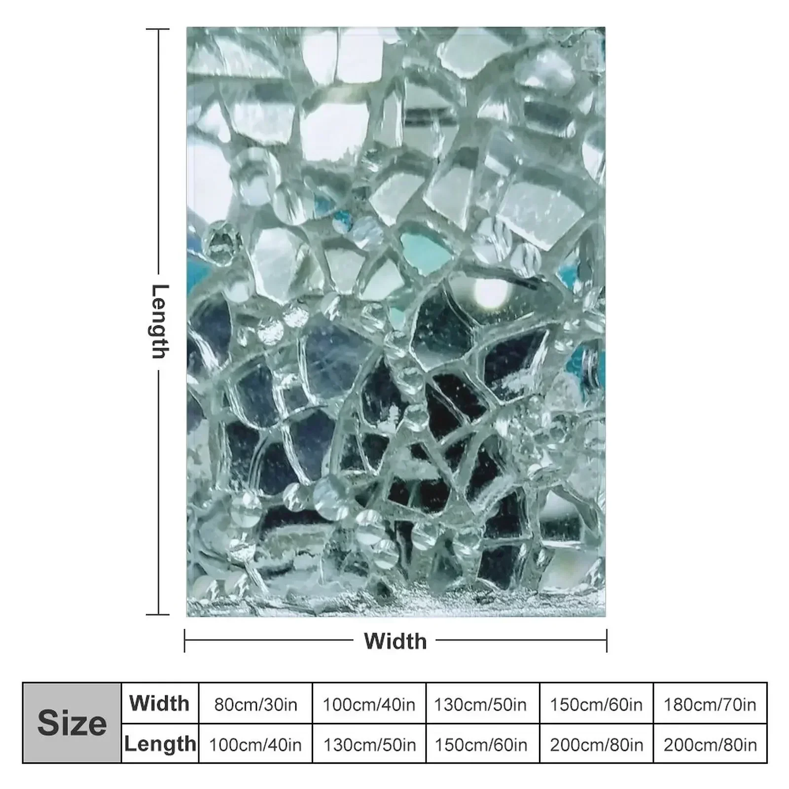 Icy Blue Mirror and Glass Mosaic Throw Blanket Extra Large Throw Weighted Bed Fashionable valentine gift ideas Blankets