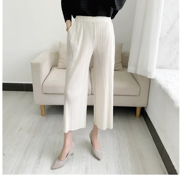 

HOT SELLING Pleated series fashion all-match loose pants solid color pants IN STOCK
