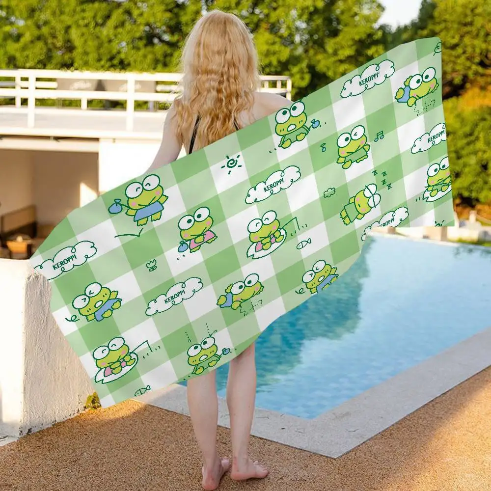Cartoon K-KeroppiS Cute Microfiber Beach Towel Absorbent Quick dry Soft Yoga Swimming Resort Mountain Climbing Towel