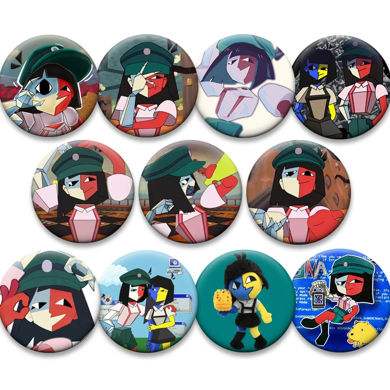 Ena Graphic Sthetic Rain Rock Anime Brooches ENA Dream BBQ Pins Round Cartoon Badge for Backpack Accessorie Clothes Decoration