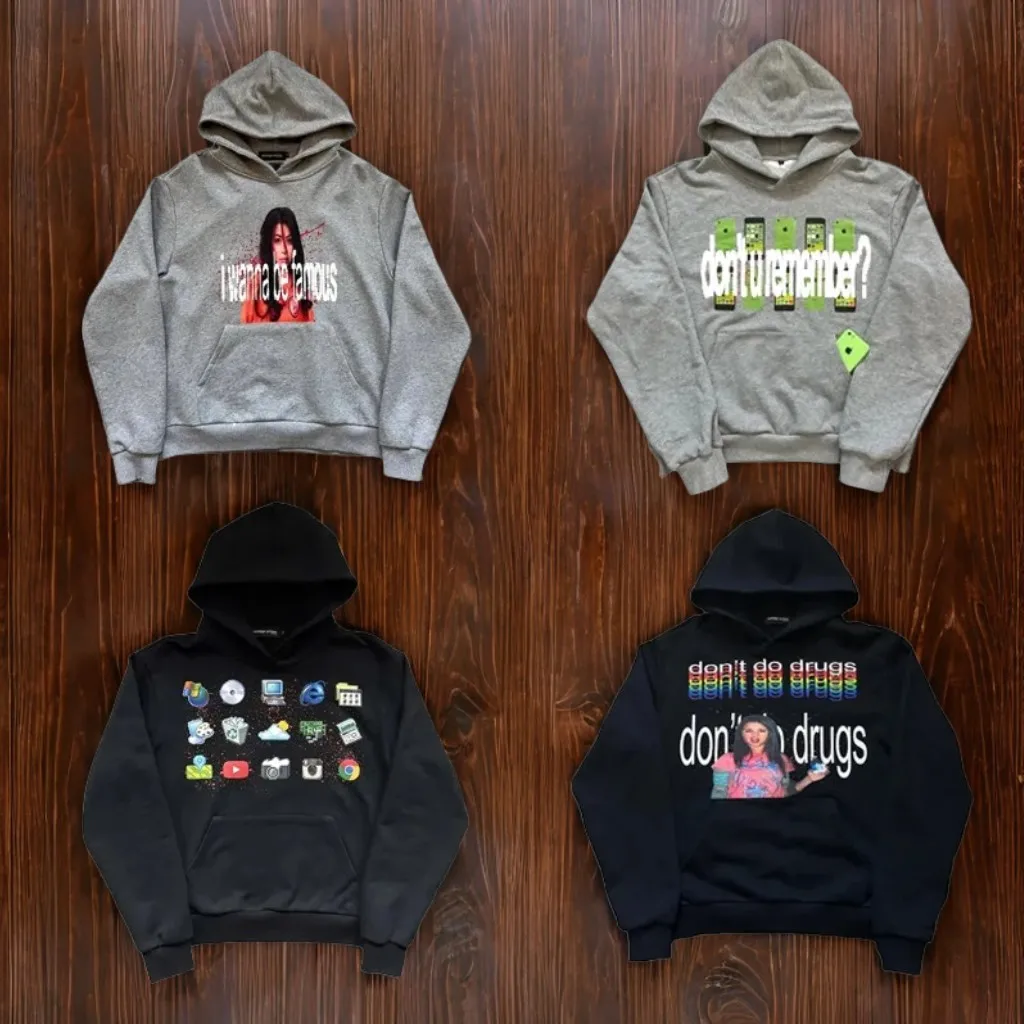 Harajuku Hoodies oversized retro printed graphic pullover sweatshirt Gothic streetwear hip hop men women Y2K Casual clothing